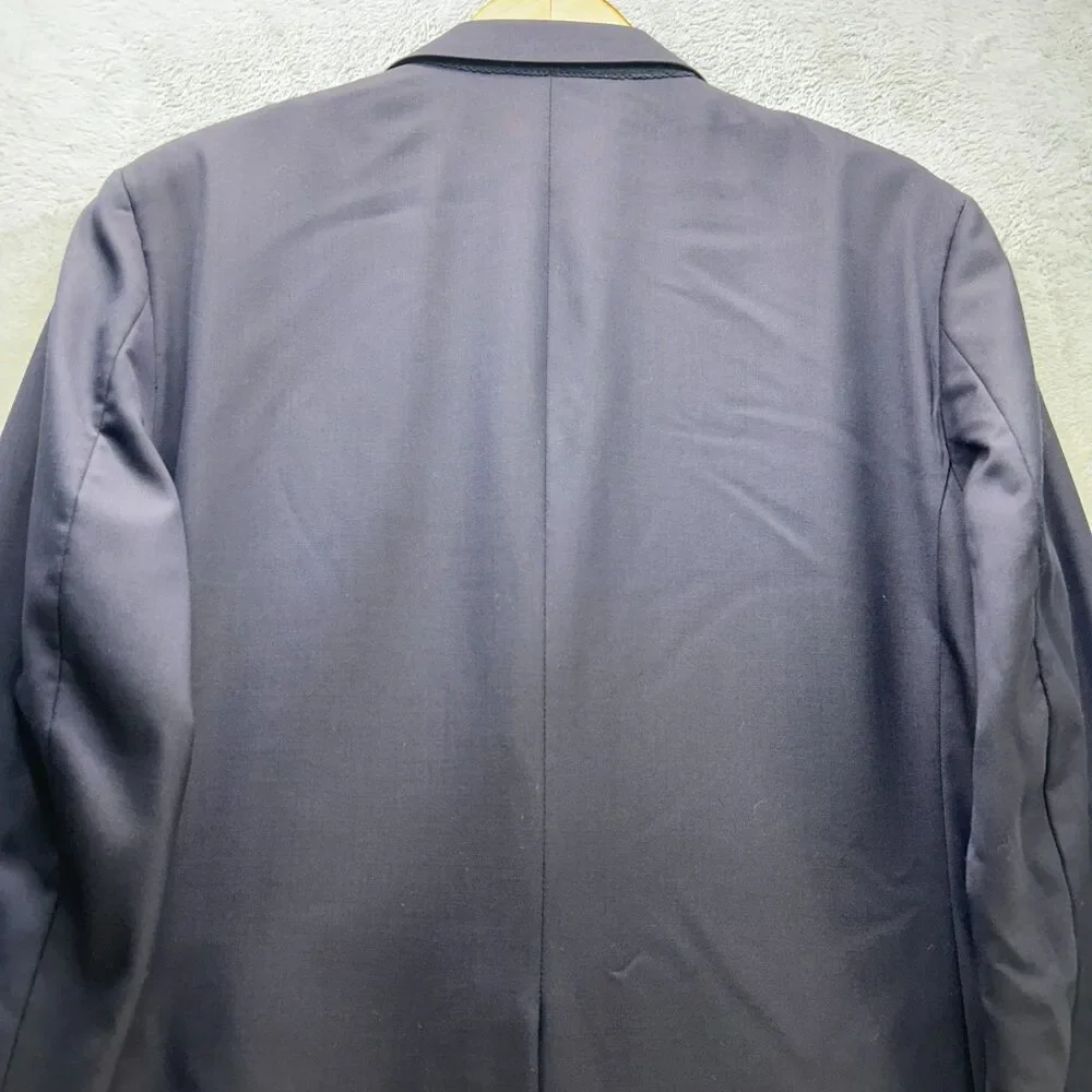 Brooks Brothers Wool Suit Jacket Mens 44R Navy 2 Button Italian‎ Fabric Office
